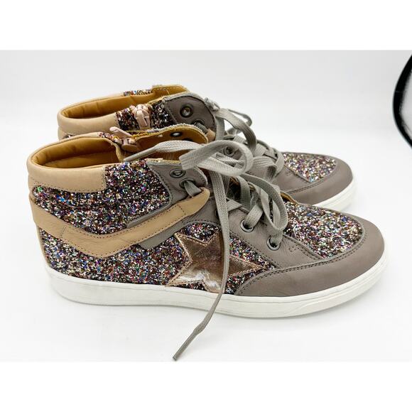 MAA Handmade in Spain Glitter High Top Sneakers Size 38 US 6 - Picture 3 of 8